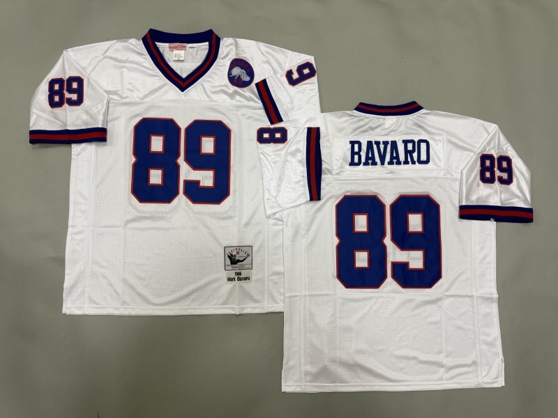 Men 2025 New York Giants #89 Bavaro white Throwback Limited NFL Jersey style 001